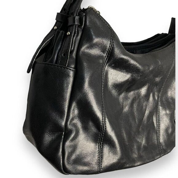 Madison Studio Leather Shoulder Bag Women's Black Pockets Retro Lined Zip - Picture 11 of 15